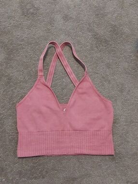 FP Movement by Free People Dusty Pink Seamless V-Neck Bralette Size xs/s